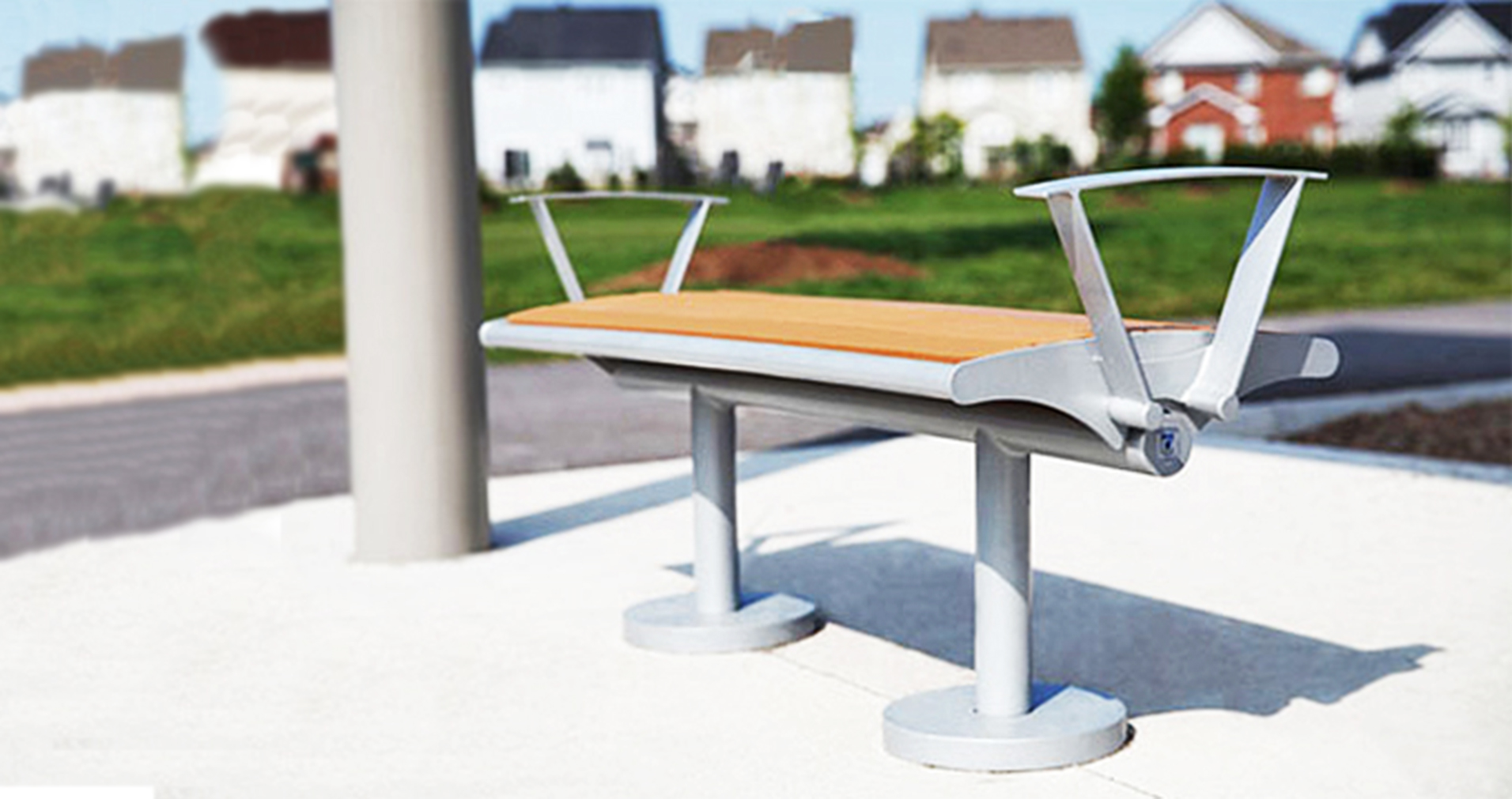 Commercial Backless Recycled Plastic Park Bench CAB870B Canada Canaan