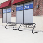 2 commercial public parking racks are installed at the commercial storefront