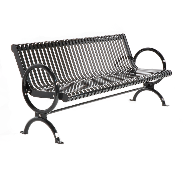 metal garden bench, steel park bench