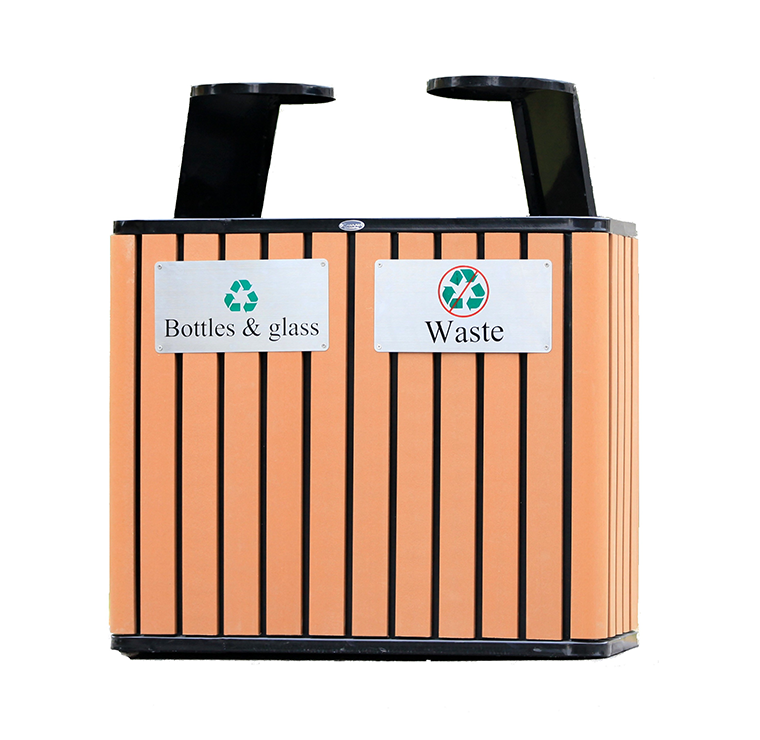 outdoor commercial street recycling receptacle