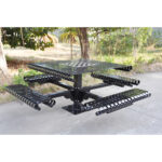 outdoor commercial patio picnic table is chosen by our customer for their residential use in the backyard