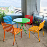commercial patio coffee sets customized in a colorful healing finish are chosen by the Etobicoke General Hospital
