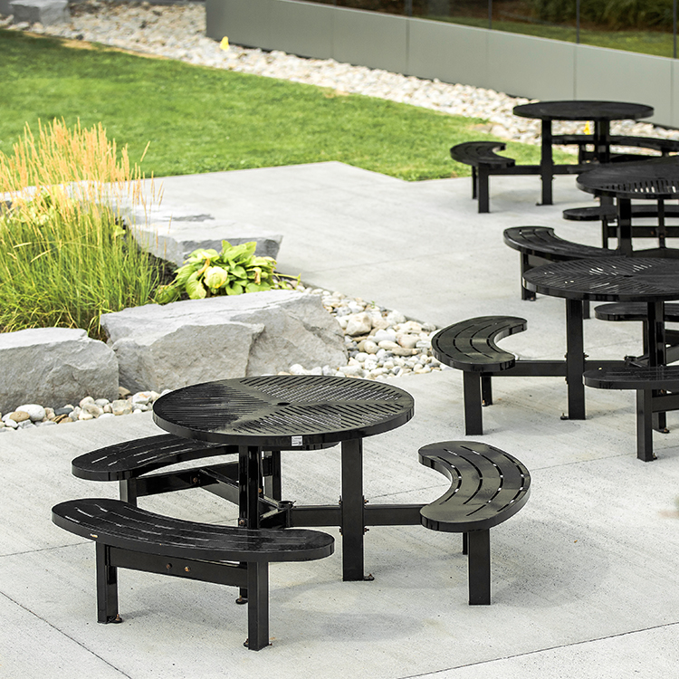 commercial metal park outdoor tables are commonly chosen by customers from real estate, construction, community centers, and more