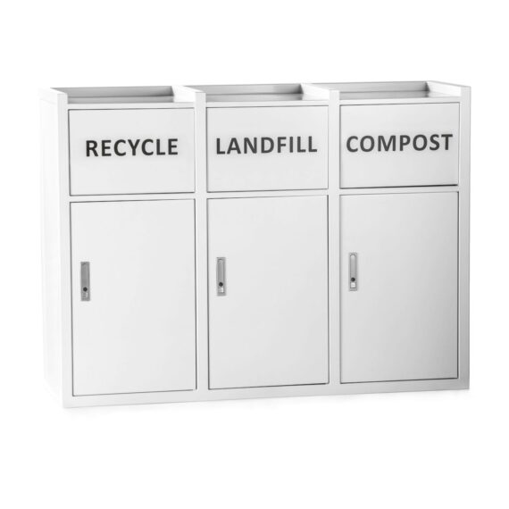 stainless steel tray top recycling receptacle