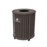 outdoor steel trash can for commercial and heavy-duty uses