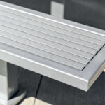 the detail of Canaan's outdoor commercial patio picnic table