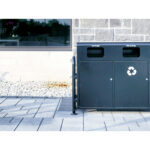 custom steel commercial outdoor recycling stations optimized the functionality of the outdoor patio space at BDO Canada