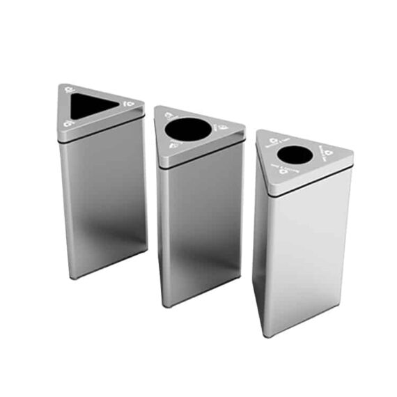 Outdoor Stainless-Steel Recycling Receptacle CRC-706-3S