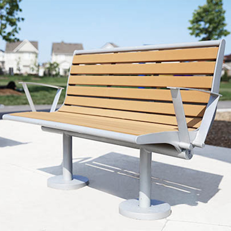 commercial recycled Plastic metro bench/ park bench in a community park