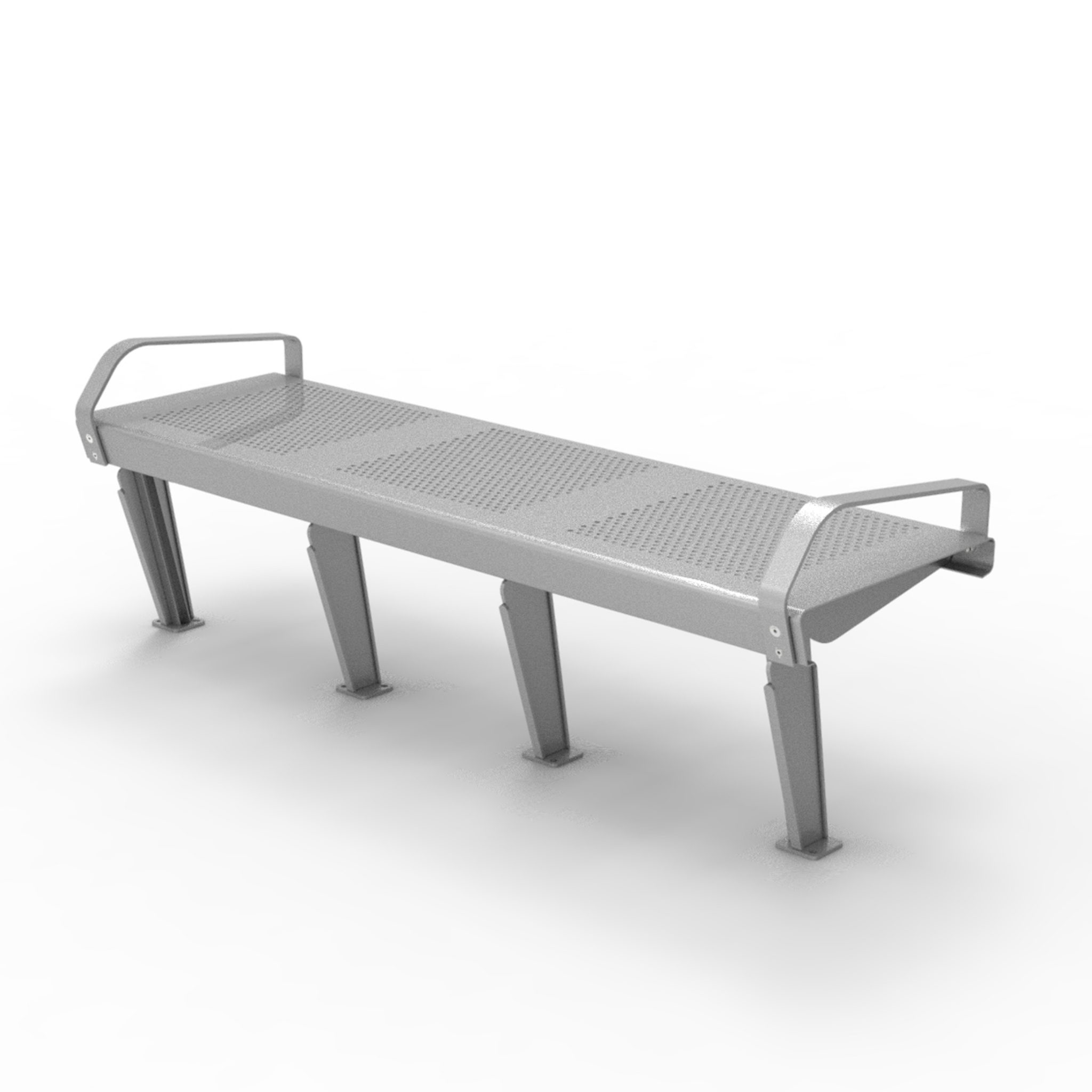 Backless Transit Metal Bench CAL717B Canaan