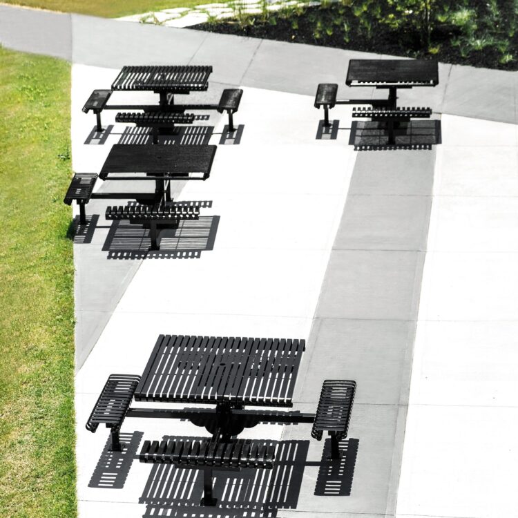 steel outdoor commercial table are in service at the Vaughan City Hall.