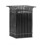 accessibility and ada compliance black trash receptacle