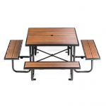 accessibility brown picnic bench