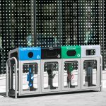 commercial outdoor recycling stations installed in Ottawa for the light rail transit project.