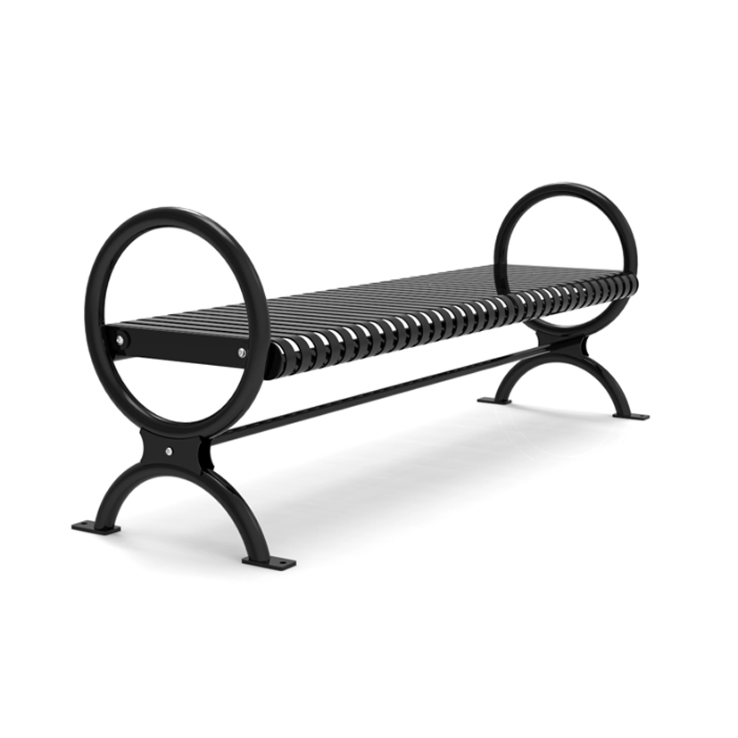 Backless Standard Metal Park Bench Cal 858b Canaan