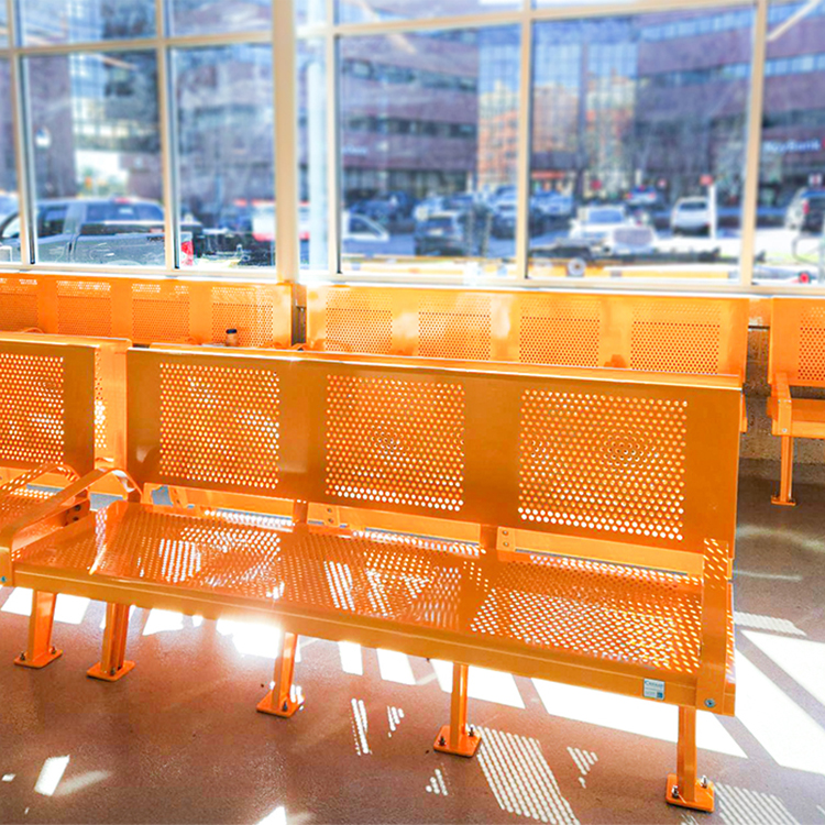 commercial grade benches for public transit stations