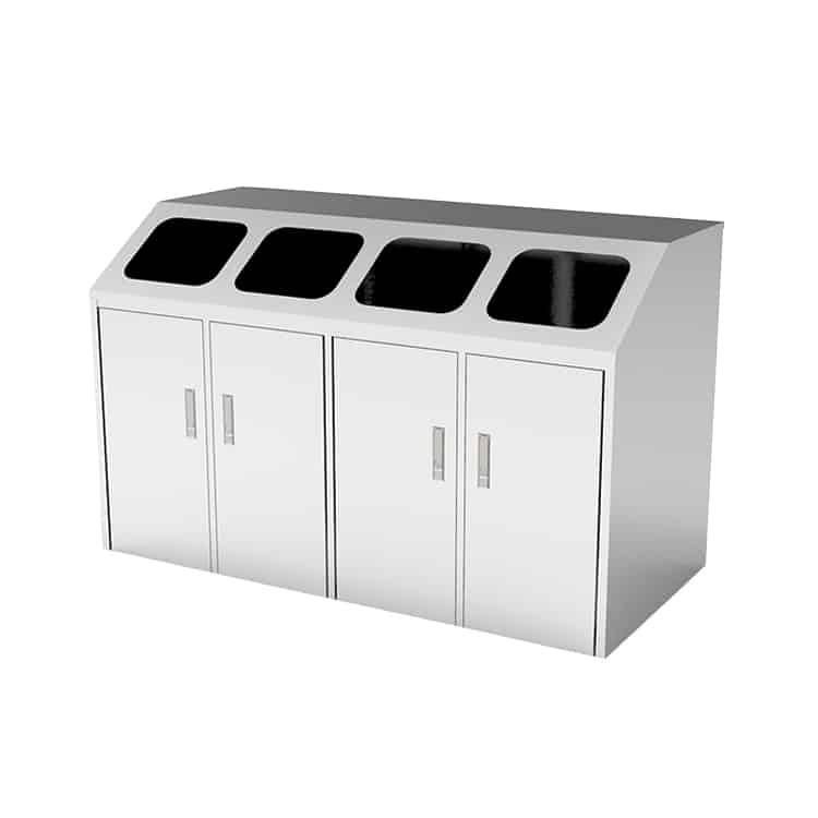 stainless steel food court recycling bin