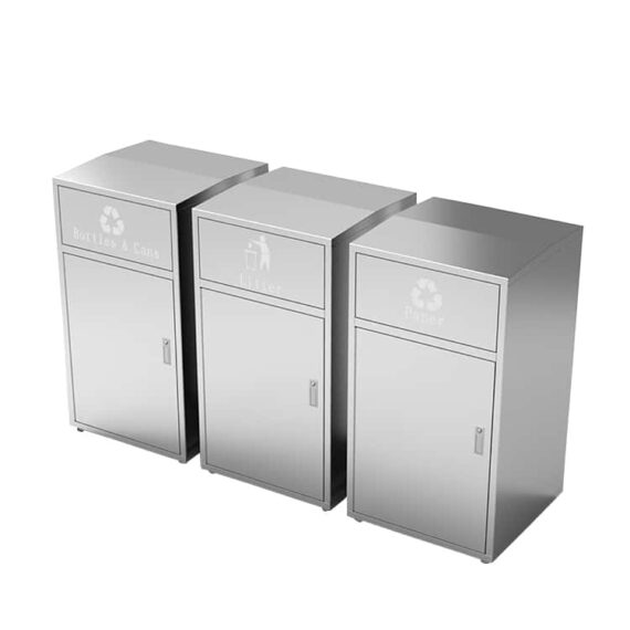 outdoor commercial stainless steel recycling bin