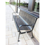 classic metal park and garden benches provide a place for employees to rest and chat