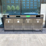 multi-unit outdoor commercial recycling bin assists waste classification in the commercial area in Nova Scotia and brings a lot of convenience to people who work nearby