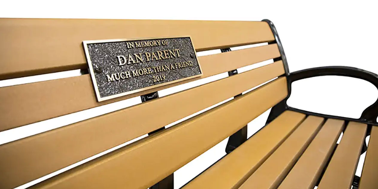 memorial plaques for outdoor benches